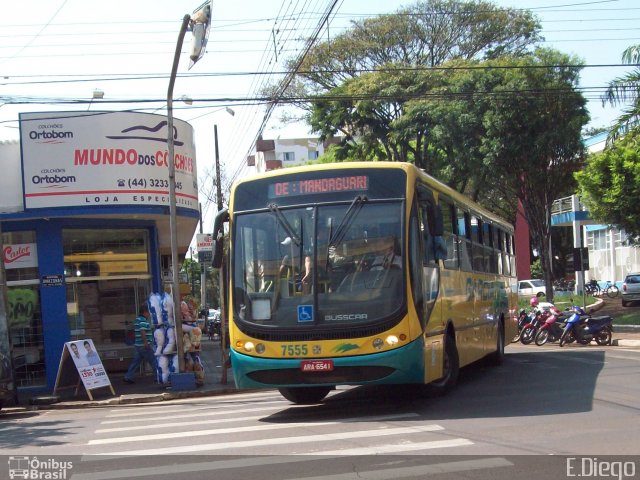 Viação Garcia 7555 na cidade de Mandaguari, Paraná, Brasil, por Diego Lopes. Número da foto: #3046650.