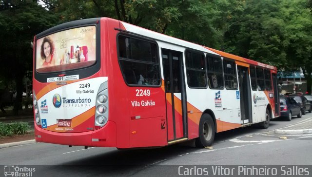 Empresa de Ônibus Vila Galvão 2249 na cidade de Guarulhos, São Paulo, Brasil, por Carlos Vitor Pinheiro Salles. ID da foto: 3047957.