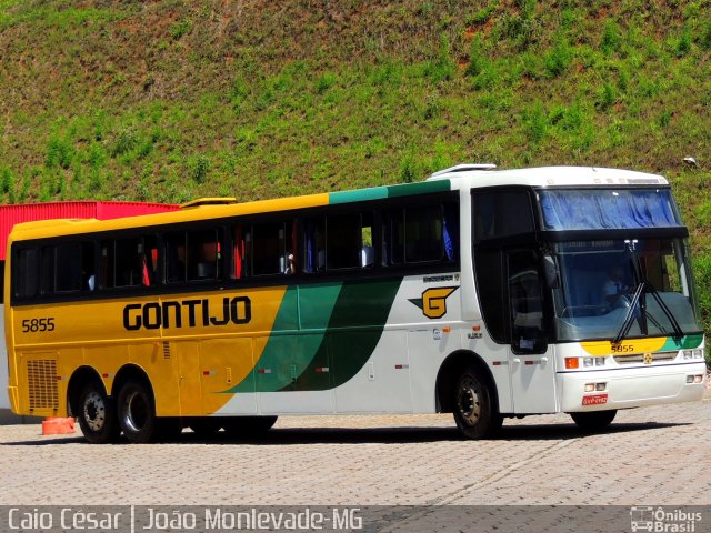 Empresa Gontijo de Transportes 5855 na cidade de João Monlevade, Minas Gerais, Brasil, por Caio César de Freitas Lopes. ID da foto: 3048972.