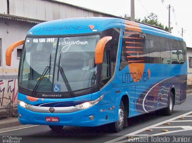 Litorânea Transportes Coletivos 5360 na cidade de Campinas, São Paulo, Brasil, por Ismael Toledo Junior. ID da foto: 3047053.