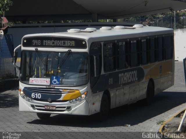 Transcol - Transportes Coletivos Ltda. 610 na cidade de Recife, Pernambuco, Brasil, por Gabriel  Gomes. Número da foto: #3053093.