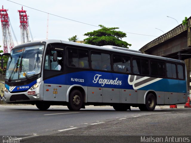 Auto Ônibus Fagundes RJ 101.323 na cidade de Rio de Janeiro, Rio de Janeiro, Brasil, por Maílsøn Antunes. Número da foto: #3051845.