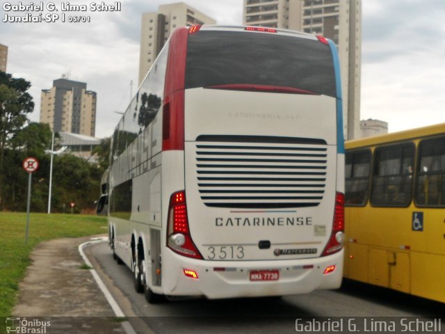 Auto Viação Catarinense 3513 na cidade de Jundiaí, São Paulo, Brasil, por Gabriel Giacomin de Lima. Número da foto: #3057125.