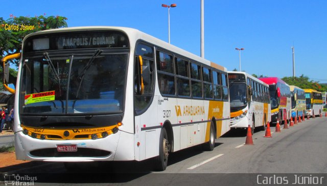 Viação Araguarina 3127 na cidade de Goiânia, Goiás, Brasil, por Carlos Júnior. ID da foto: 3056680.