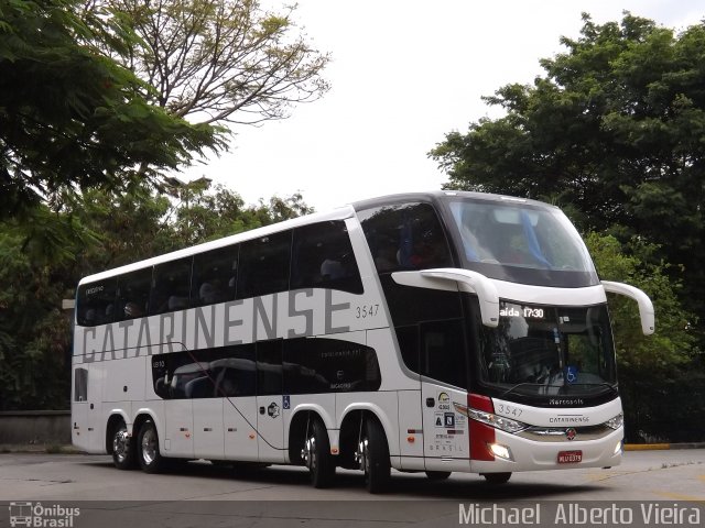 Auto Viação Catarinense 3547 na cidade de São Paulo, São Paulo, Brasil, por Michael  Alberto Vieira. ID da foto: 3055821.