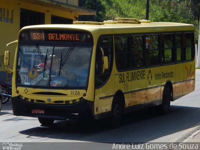 Viação Sul Fluminense 1126 na cidade de Volta Redonda, Rio de Janeiro, Brasil, por André Luiz Gomes de Souza. ID da foto: 3057686.