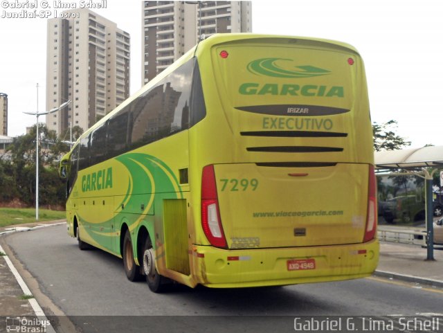 Viação Garcia 7299 na cidade de Jundiaí, São Paulo, Brasil, por Gabriel Giacomin de Lima. Número da foto: #3059652.