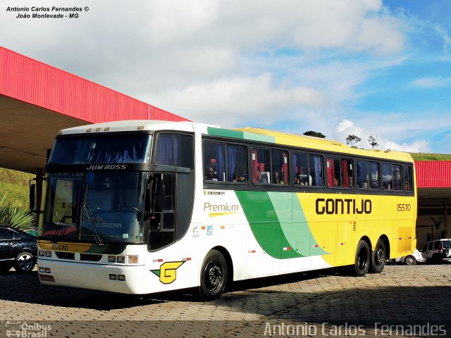 Empresa Gontijo de Transportes 15570 na cidade de João Monlevade, Minas Gerais, Brasil, por Antonio Carlos Fernandes. ID da foto: 3061141.