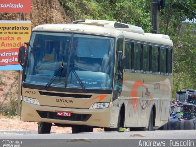 Gidion Transporte e Turismo 20713 na cidade de Araquari, Santa Catarina, Brasil, por Andrews  Fuscolin. ID da foto: 3060555.