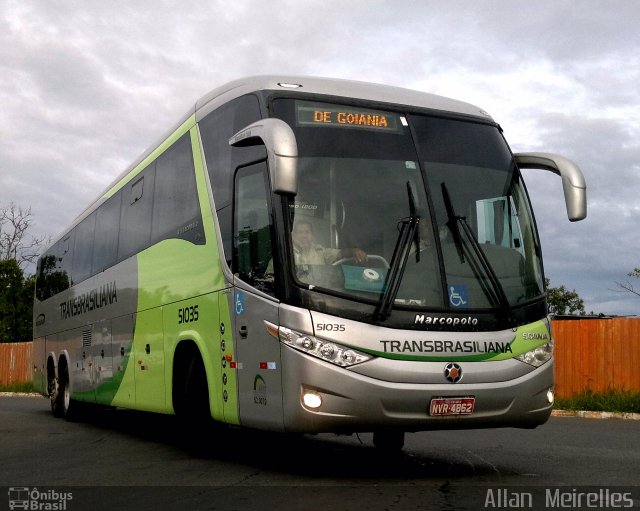 Transbrasiliana Transportes e Turismo 51035 na cidade de Brasília, Distrito Federal, Brasil, por Allan  Meirelles. ID da foto: 3061898.