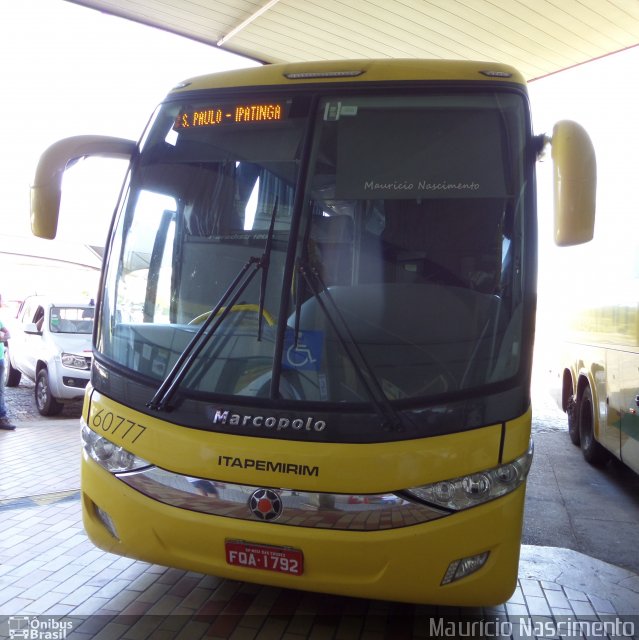 Viação Itapemirim 60777 na cidade de João Monlevade, Minas Gerais, Brasil, por Maurício Nascimento. ID da foto: 3064864.