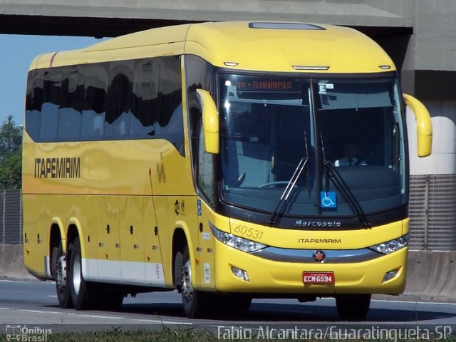 Viação Itapemirim 60531 na cidade de Guaratinguetá, São Paulo, Brasil, por Fabio Alcantara. ID da foto: 3067009.