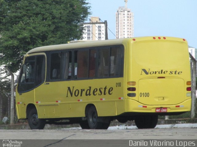 Viação Nordeste 0100 na cidade de Natal, Rio Grande do Norte, Brasil, por Danilo Vitorino Lopes. ID da foto: 3066566.