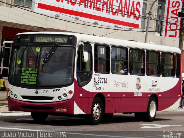 Auto Viação Monte Cristo AL-22714 na cidade de Belém, Pará, Brasil, por João Victor. ID da foto: 3066637.