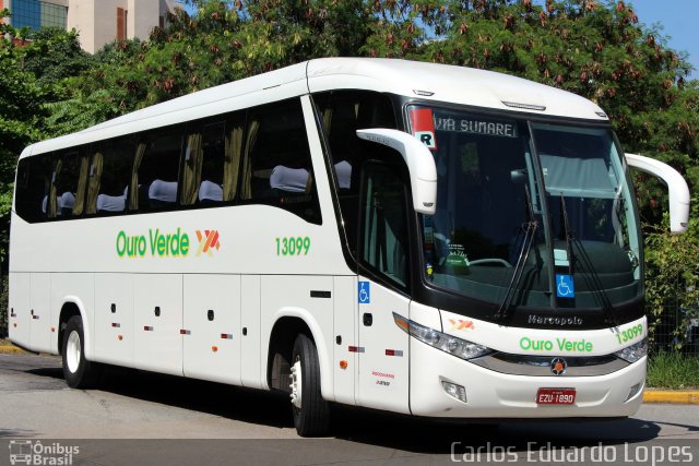 Auto Viação Ouro Verde 13099 na cidade de São Paulo, São Paulo, Brasil, por Carlos Eduardo Lopes. Número da foto: #3065743.