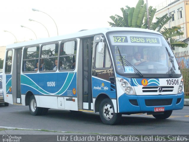 Viação Penha Rio 10506 na cidade de Rio de Janeiro, Rio de Janeiro, Brasil, por Luiz Eduardo Pereira Santos Leal dos Santos. Número da foto: #3068824.