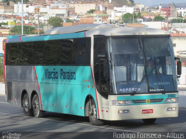 Viação Paraíso 2080 na cidade de Caruaru, Pernambuco, Brasil, por Rodrigo Fonseca. ID da foto: 3070879.