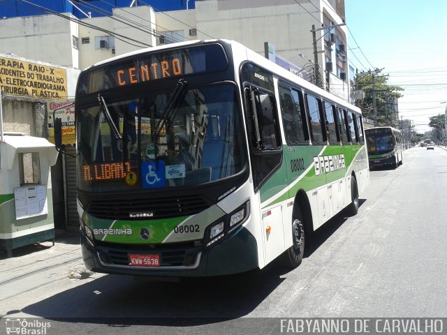 Viação Brazinha 08002 na cidade de Nova Iguaçu, Rio de Janeiro, Brasil, por Fabiano Magalhaes. Número da foto: #3069480.
