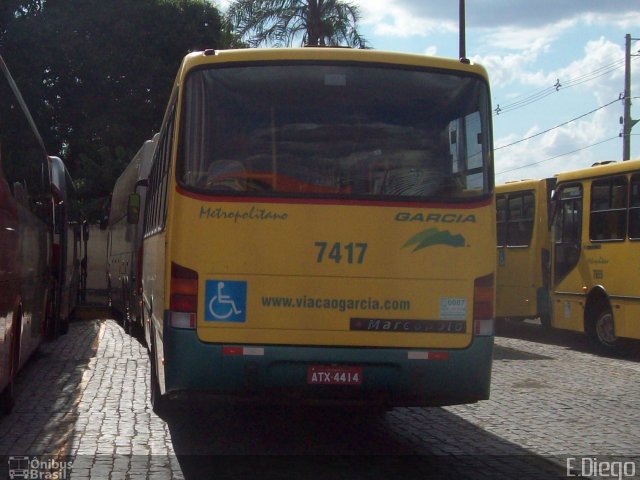 Viação Garcia 7417 na cidade de Maringá, Paraná, Brasil, por Diego Lopes. ID da foto: 3070982.