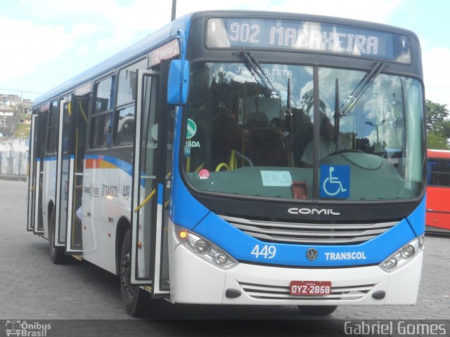 Transcol - Transportes Coletivos Ltda. 449 na cidade de Recife, Pernambuco, Brasil, por Gabriel  Gomes. ID da foto: 3072470.