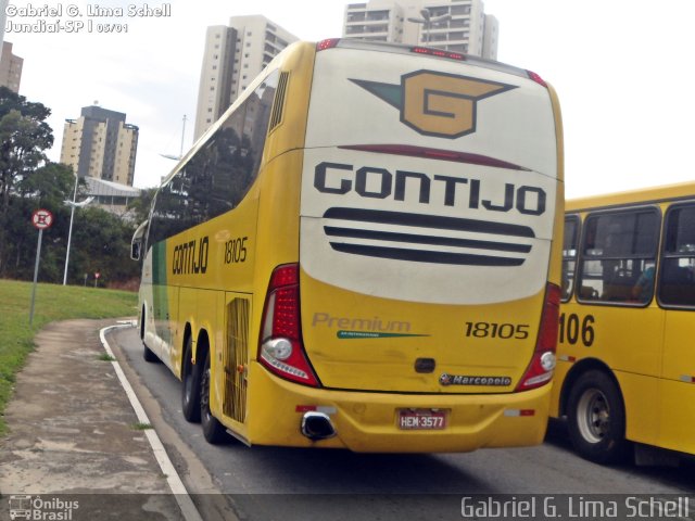 Empresa Gontijo de Transportes 18105 na cidade de Jundiaí, São Paulo, Brasil, por Gabriel Giacomin de Lima. Número da foto: #3074959.