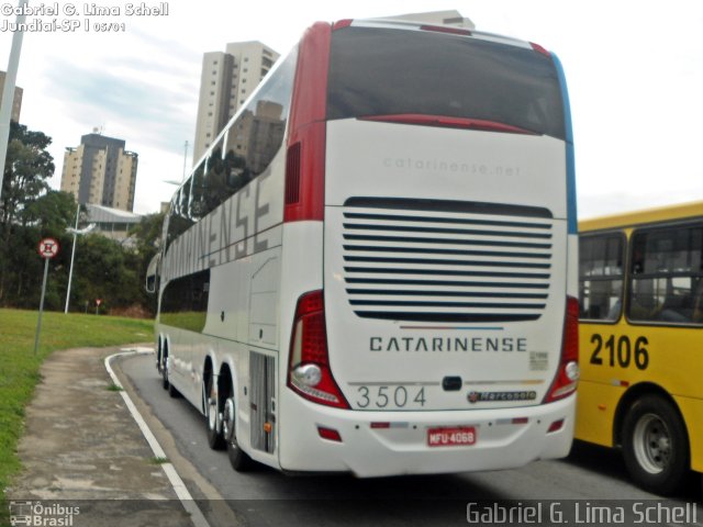 Auto Viação Catarinense 3504 na cidade de Jundiaí, São Paulo, Brasil, por Gabriel Giacomin de Lima. Número da foto: #3074970.