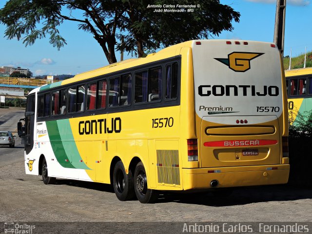 Empresa Gontijo de Transportes 15570 na cidade de João Monlevade, Minas Gerais, Brasil, por Antonio Carlos Fernandes. ID da foto: 3076527.