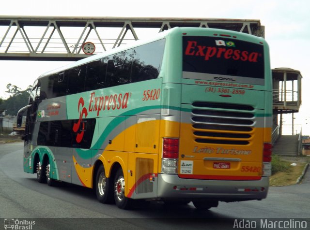 Expressa Turismo 55420 na cidade de Belo Horizonte, Minas Gerais, Brasil, por Adão Raimundo Marcelino. ID da foto: 3077952.