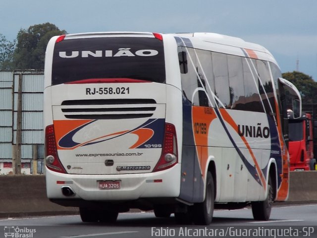 Expresso União 10199 na cidade de Lorena, São Paulo, Brasil, por Fabio Alcantara. Número da foto: #3080849.