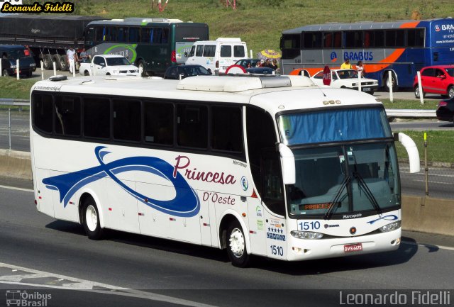 Princesa D'Oeste Fretamento e Turismo 1510 na cidade de Aparecida, São Paulo, Brasil, por Leonardo Fidelli. Número da foto: #3080141.
