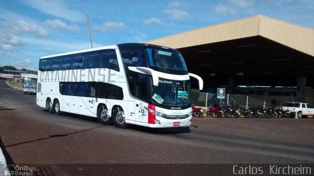 Auto Viação Catarinense 3546 na cidade de Foz do Iguaçu, Paraná, Brasil, por Carlos Kircheim. Número da foto: #3082093.