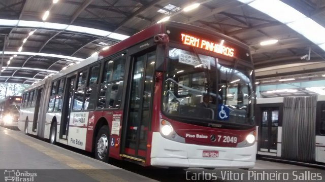 Viação Campo Belo 7 2049 na cidade de São Paulo, São Paulo, Brasil, por Carlos Vitor Pinheiro Salles. Número da foto: #3082915.