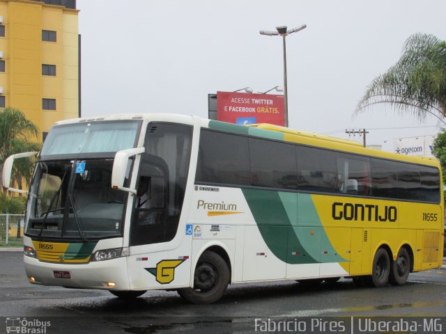 Empresa Gontijo de Transportes 11655 na cidade de Uberaba, Minas Gerais, Brasil, por Fabrício  Francisco Pires. ID da foto: 3082164.