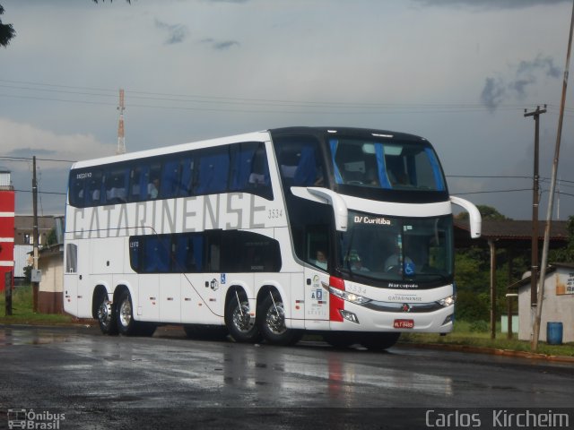 Auto Viação Catarinense 3534 na cidade de Foz do Iguaçu, Paraná, Brasil, por Carlos Kircheim. Número da foto: #3086977.