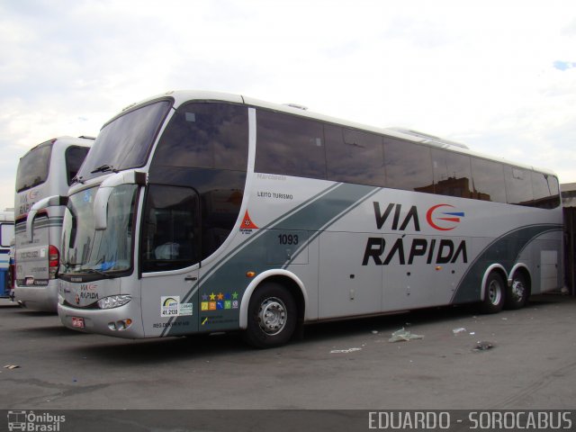 Via Rápida Transportes e Turismo 1093 na cidade de São Paulo, São Paulo, Brasil, por EDUARDO - SOROCABUS. Número da foto: #3087608.