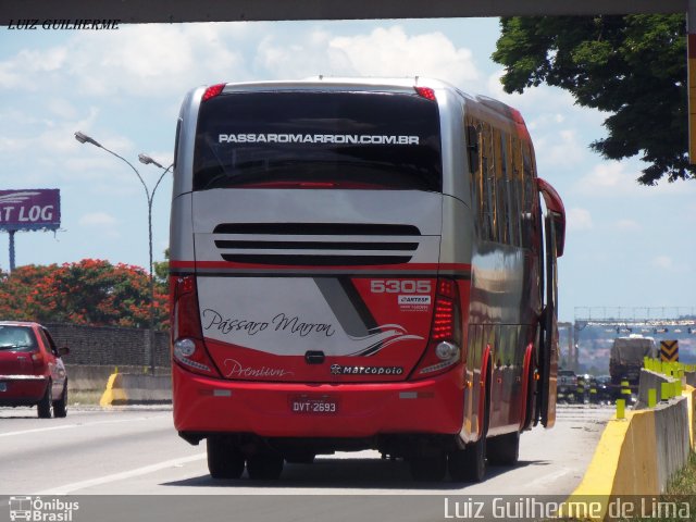 Empresa de Ônibus Pássaro Marron 5305 na cidade de São José dos Campos, São Paulo, Brasil, por Luiz Guilherme de Lima. Número da foto: #3089953.