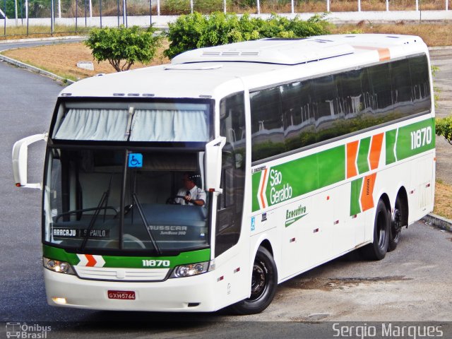 Cia. São Geraldo de Viação 11870 na cidade de Aracaju, Sergipe, Brasil, por Sergio Marques . ID da foto: 3092919.