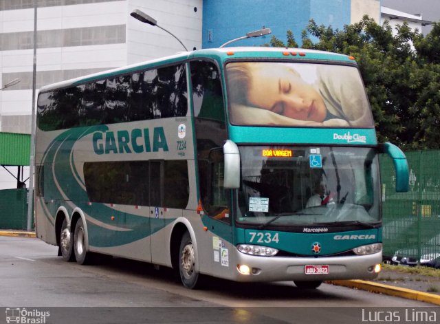 Viação Garcia 7234 na cidade de São Paulo, São Paulo, Brasil, por Lucas Lima. ID da foto: 3097681.