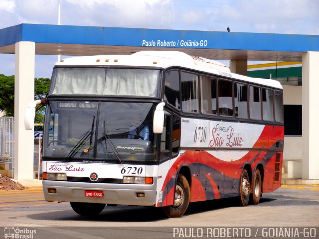 Expresso São Luiz 6720 na cidade de Goiânia, Goiás, Brasil, por Paulo Roberto de Morais Amorim. Número da foto: #3097014.