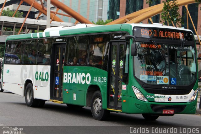 Viação Galo Branco RJ 181.099 na cidade de Rio de Janeiro, Rio de Janeiro, Brasil, por Carlos Eduardo Lopes. Número da foto: #3027536.