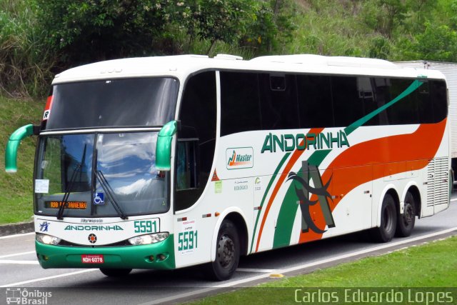 Empresa de Transportes Andorinha 5591 na cidade de Paracambi, Rio de Janeiro, Brasil, por Carlos Eduardo Lopes. ID da foto: 3027491.