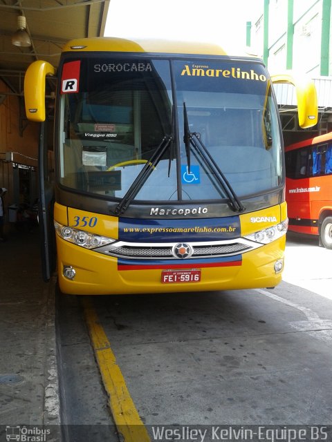 Expresso Amarelinho 350 na cidade de Sorocaba, São Paulo, Brasil, por Weslley Kelvin Batista. ID da foto: 3027530.