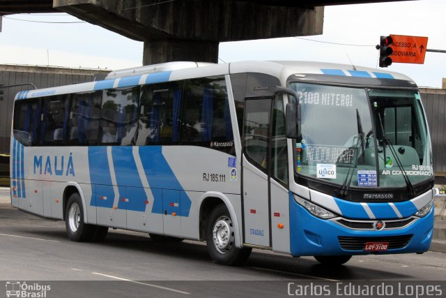 Viação Mauá RJ 185.111 na cidade de Rio de Janeiro, Rio de Janeiro, Brasil, por Carlos Eduardo Lopes. ID da foto: 3027531.