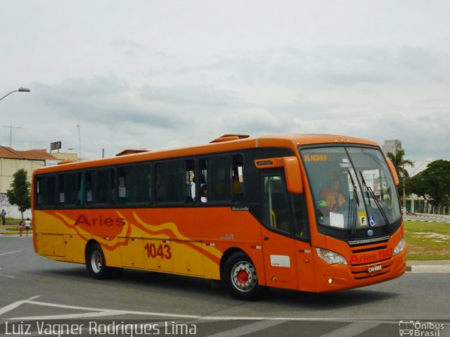 Aries Turismo 1043 na cidade de Jacareí, São Paulo, Brasil, por Luiz Vagner Rodrigues Lima. ID da foto: 3101311.