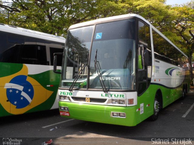 Letur Turismo 2670 na cidade de Aparecida, São Paulo, Brasil, por Sidnei Machado Strujak. Número da foto: #3100088.