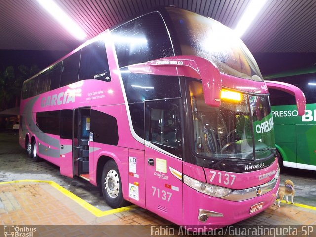 Viação Garcia 7137 na cidade de Guaratinguetá, São Paulo, Brasil, por Fabio Alcantara. Número da foto: #3030500.