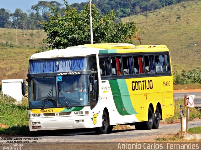 Empresa Gontijo de Transportes 15490 na cidade de João Monlevade, Minas Gerais, Brasil, por Antonio Carlos Fernandes. ID da foto: 3030745.