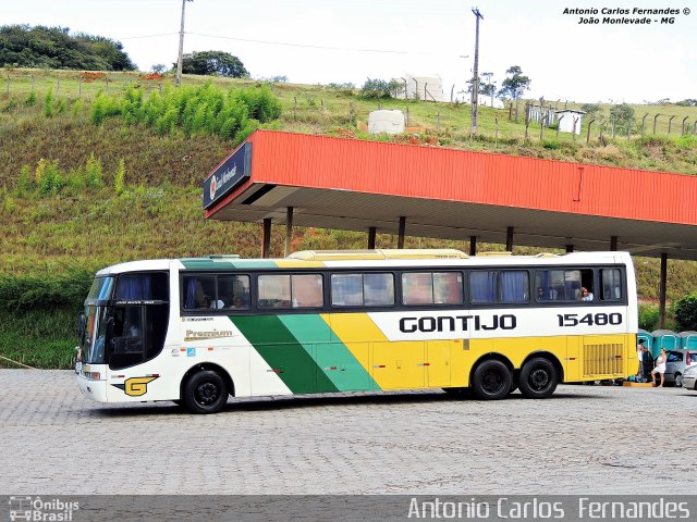 Empresa Gontijo de Transportes 15480 na cidade de João Monlevade, Minas Gerais, Brasil, por Antonio Carlos Fernandes. ID da foto: 3033011.