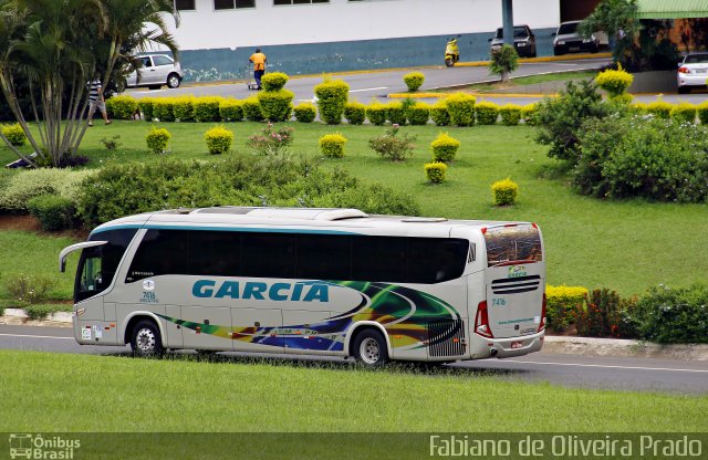 Viação Garcia 7416  na cidade de Pardinho, São Paulo, Brasil, por Fabiano de Oliveira Prado. Número da foto: #3033342.