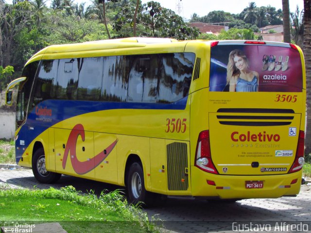 Coletivo Transportes 3505 na cidade de Maceió, Alagoas, Brasil, por Gustavo Alfredo. ID da foto: 3033422.